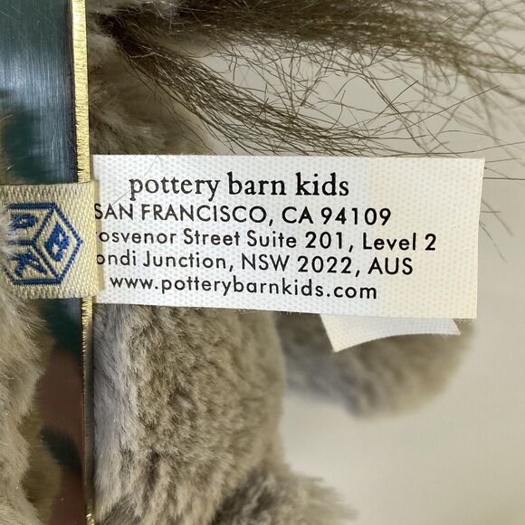 Elephant Plush Pottery Barn Kids 11" Gray White Bow PBK Stuffed Animal Toy - Picture 7 of 11